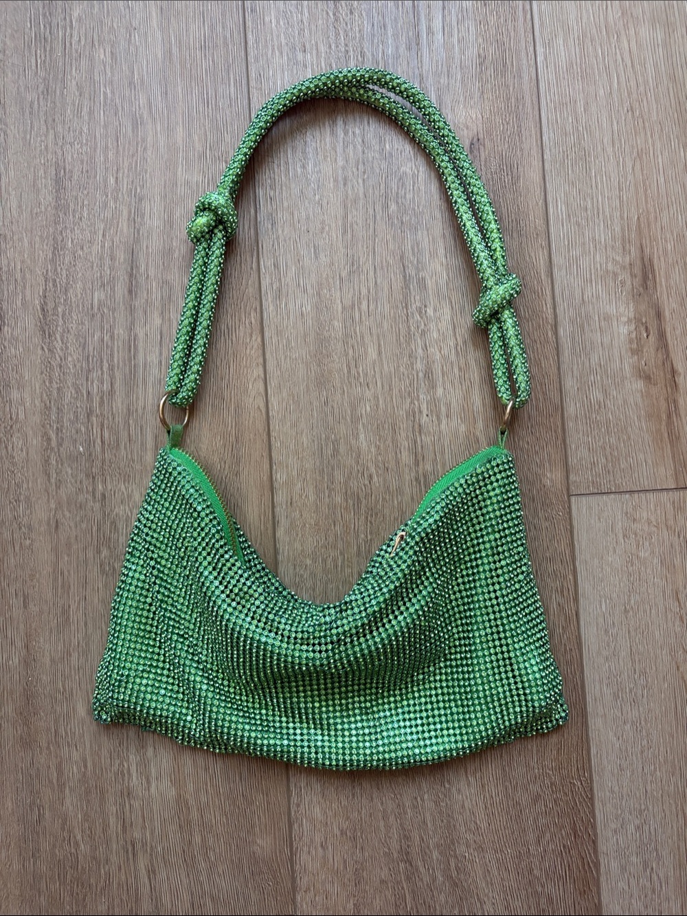 Cult Gaia like Green Beaded Chain Shoulder Bag